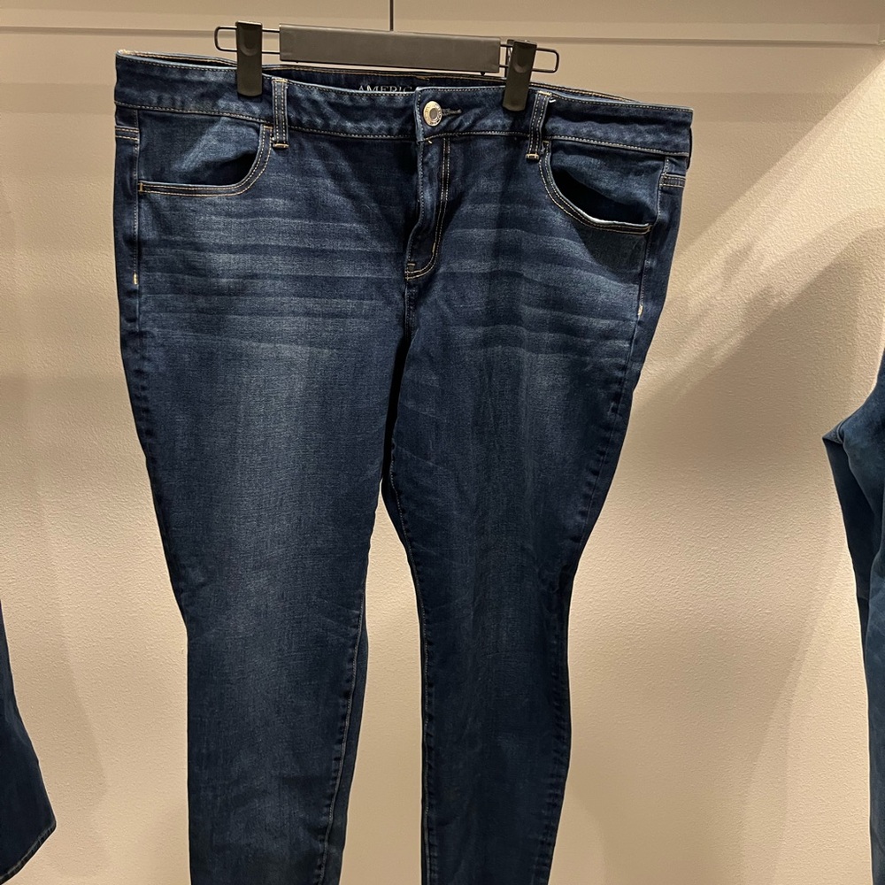 American Eagle Outfitters Dark Blue Straight Leg Jeans